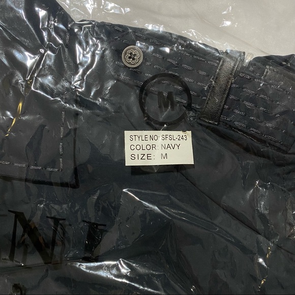 Platini Men’s Military Button Down Shirt w/ Faux Leather & Paisley Trim Size M - Picture 13 of 14